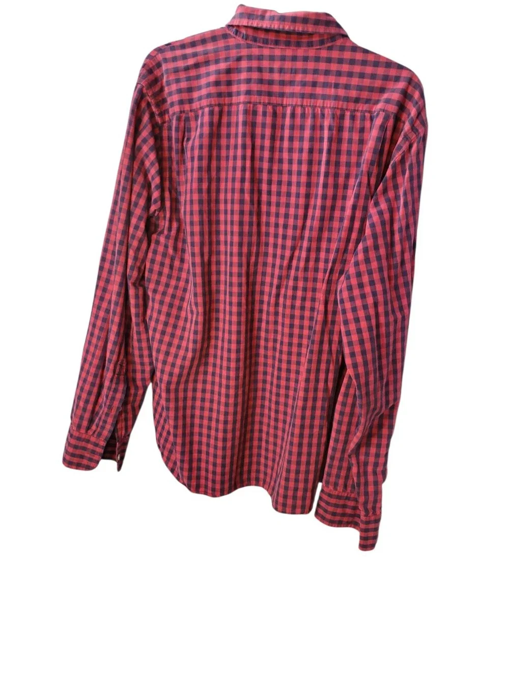 J. Crew Red and Navy Gingham Shirt Size XL